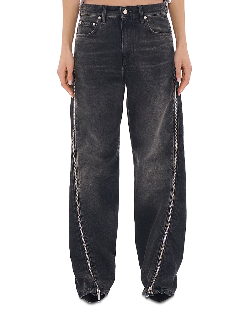 Haikure Bonnie High Rise Zip Trim Straight Leg Jeans in Vintage