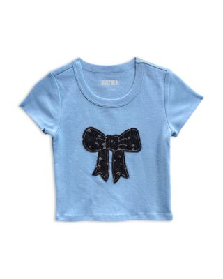 Girls' Applique Bow Baby Tee - Big Kid
