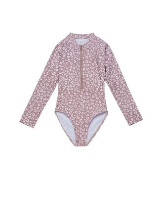 Girls' Leopard Love Long Sleeve Zip Front One Piece - Little Kid, Big Kid