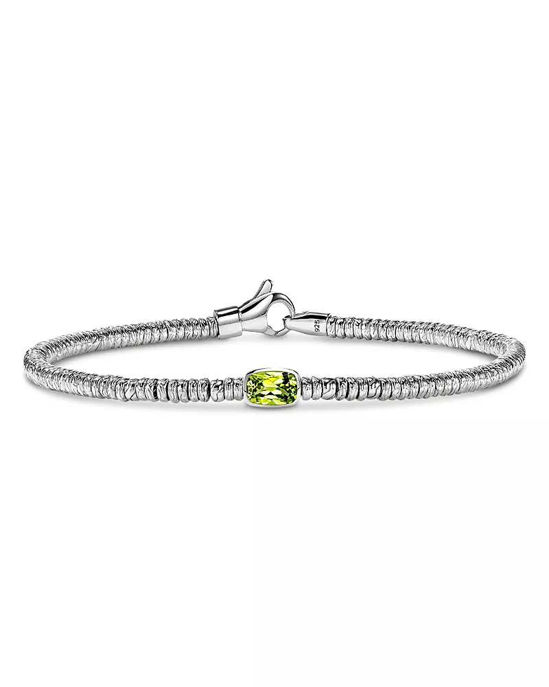 John Hardy Sterling Silver Heishi Peridot Bead Bracelet