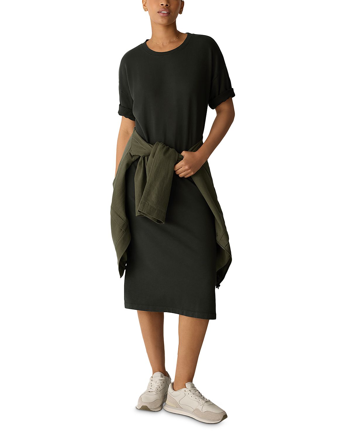 Eileen Fisher Elbow Sleeve Midi Dress
