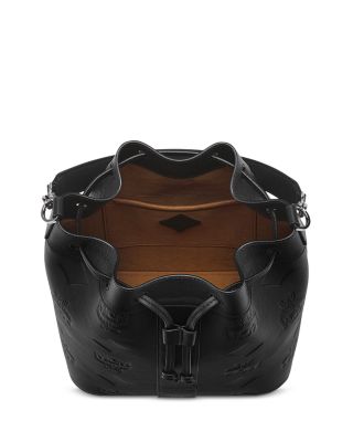 MCM Dessau Maxi Monogram Leather Drawstring Bag  display picture 3