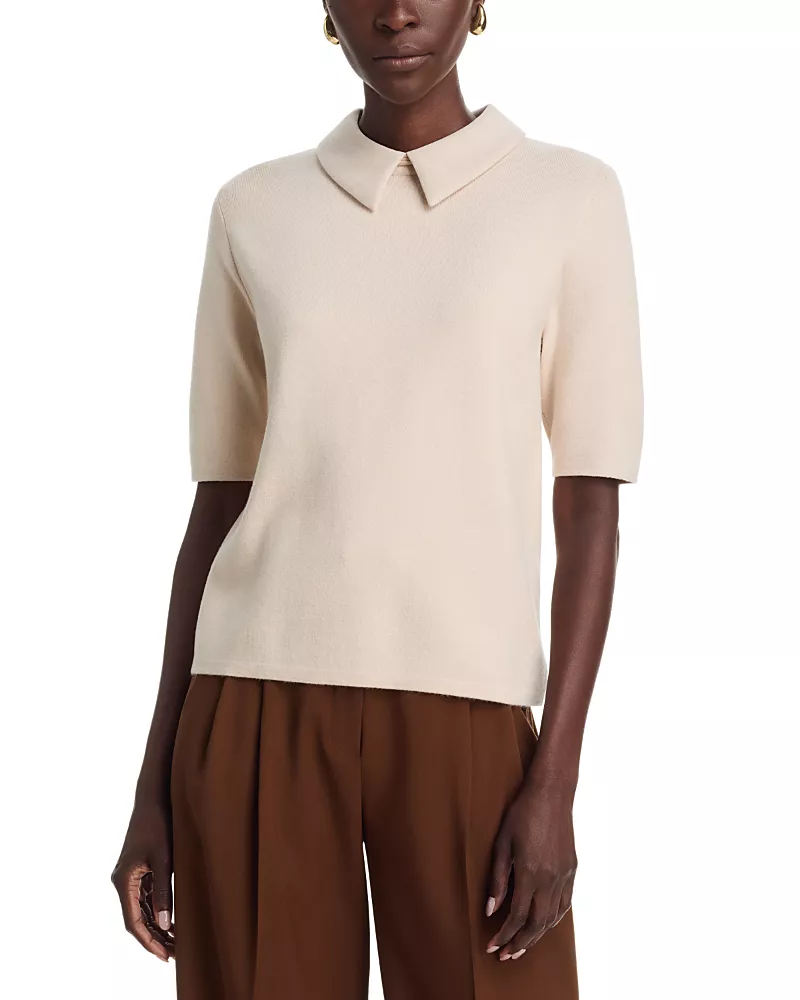 Sioni Faux Suede Collar Top