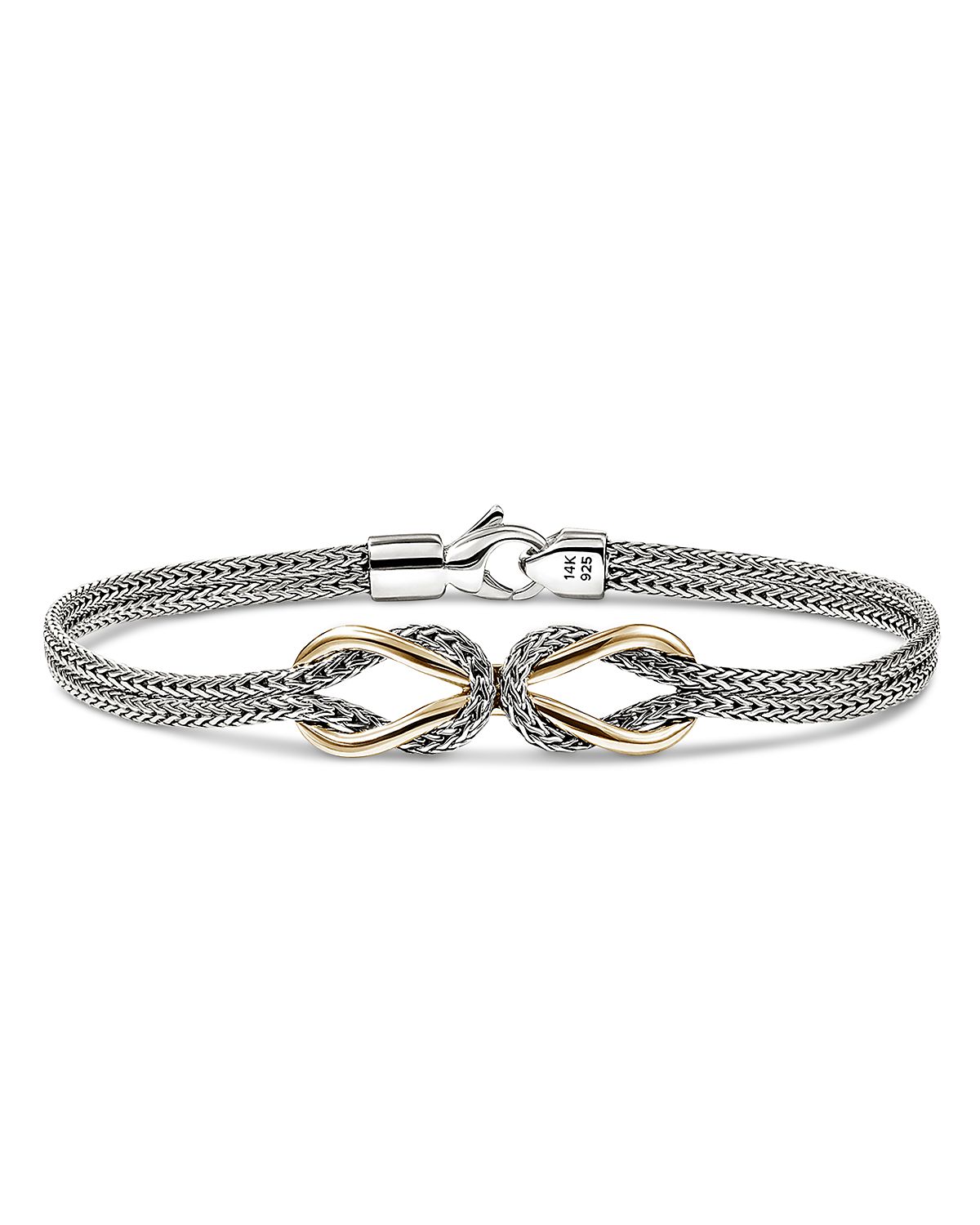 John Hardy 18K Yellow Gold & Sterling Silver Love Knot Infinity Woven Link Bracelet