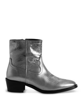 Women's Tex Low Metallic Leather Ankle Boots