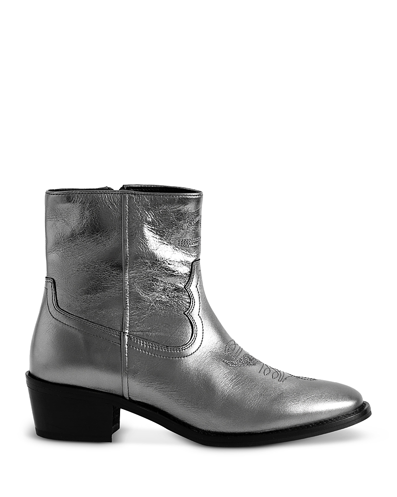 Zadig & Voltaire Women's Tex Low Metallic Leather Ankle Boots
