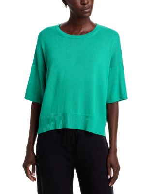 Eileen Fisher Crewneck Elbow Sleeve Sweater