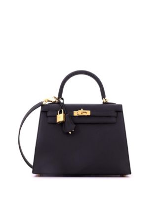 Kelly 25 Handbag Black Epsom with Gold Hardware