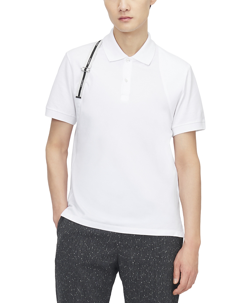 McQueen Buckle Strap Piquet Logo Polo Shirt