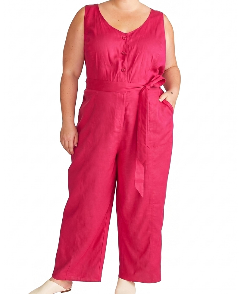 Universal Standard Women's Plus Matilda Linen Jumpsuit
