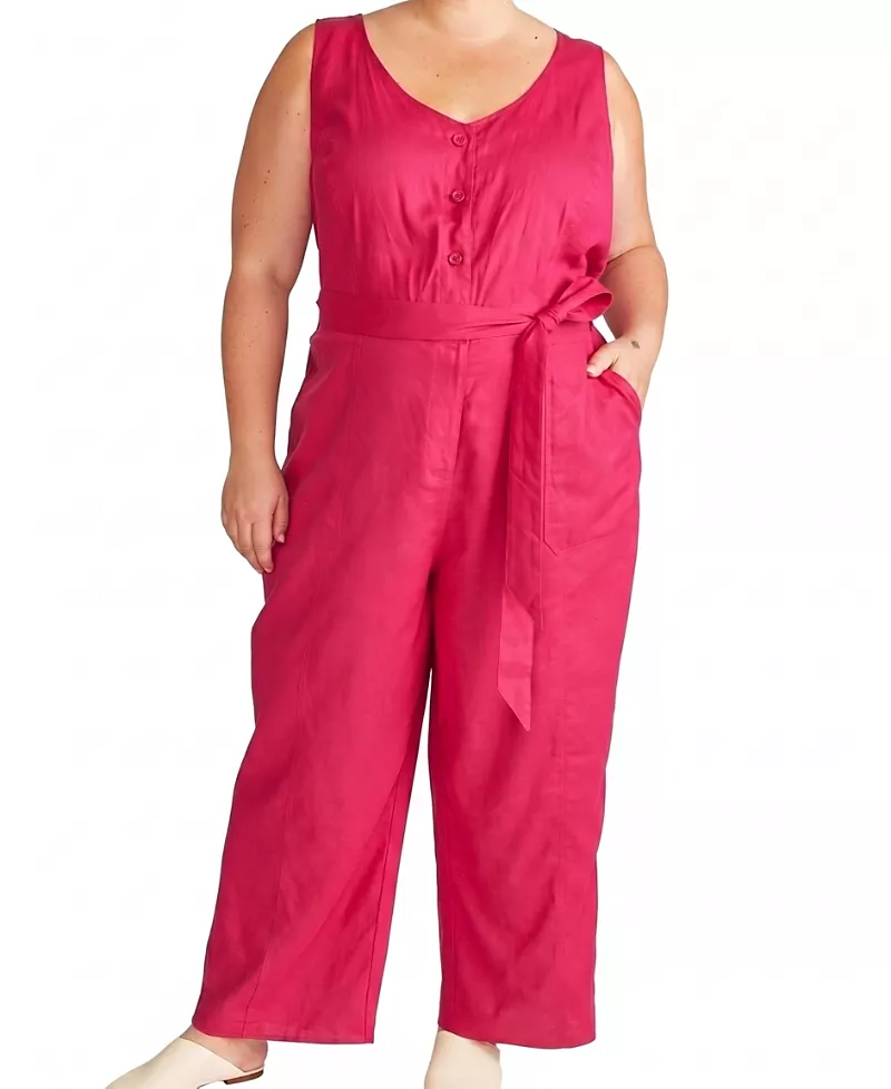 Universal Standard Women's Plus Matilda Linen Jumpsuit