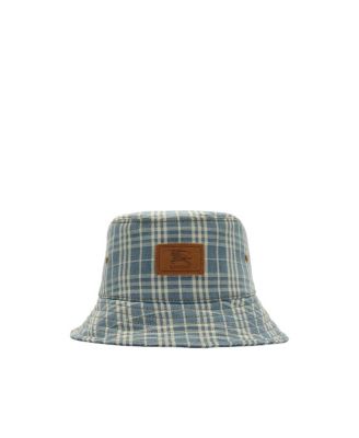  Check Denim Bucket Hat