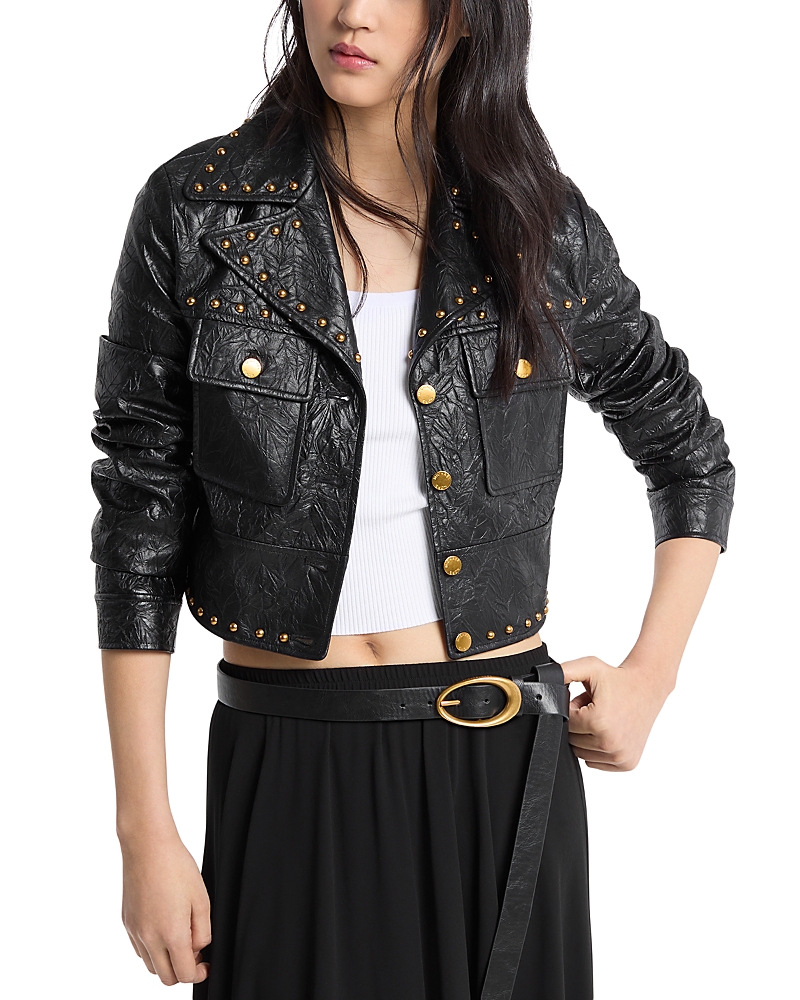 Michael Kors Studded Faux Leather Jacket