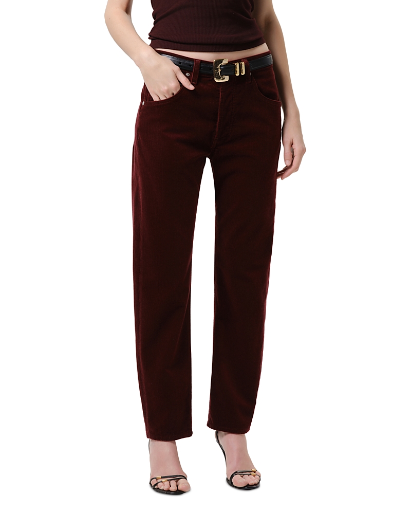Citizens of Humanity Winslow Low Rise Corduroy Boyfriend Jeans in Bordeaux