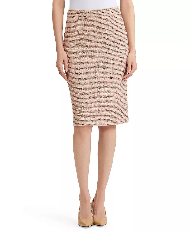 Misook Ribbon Tweed Knit Straight Skirt