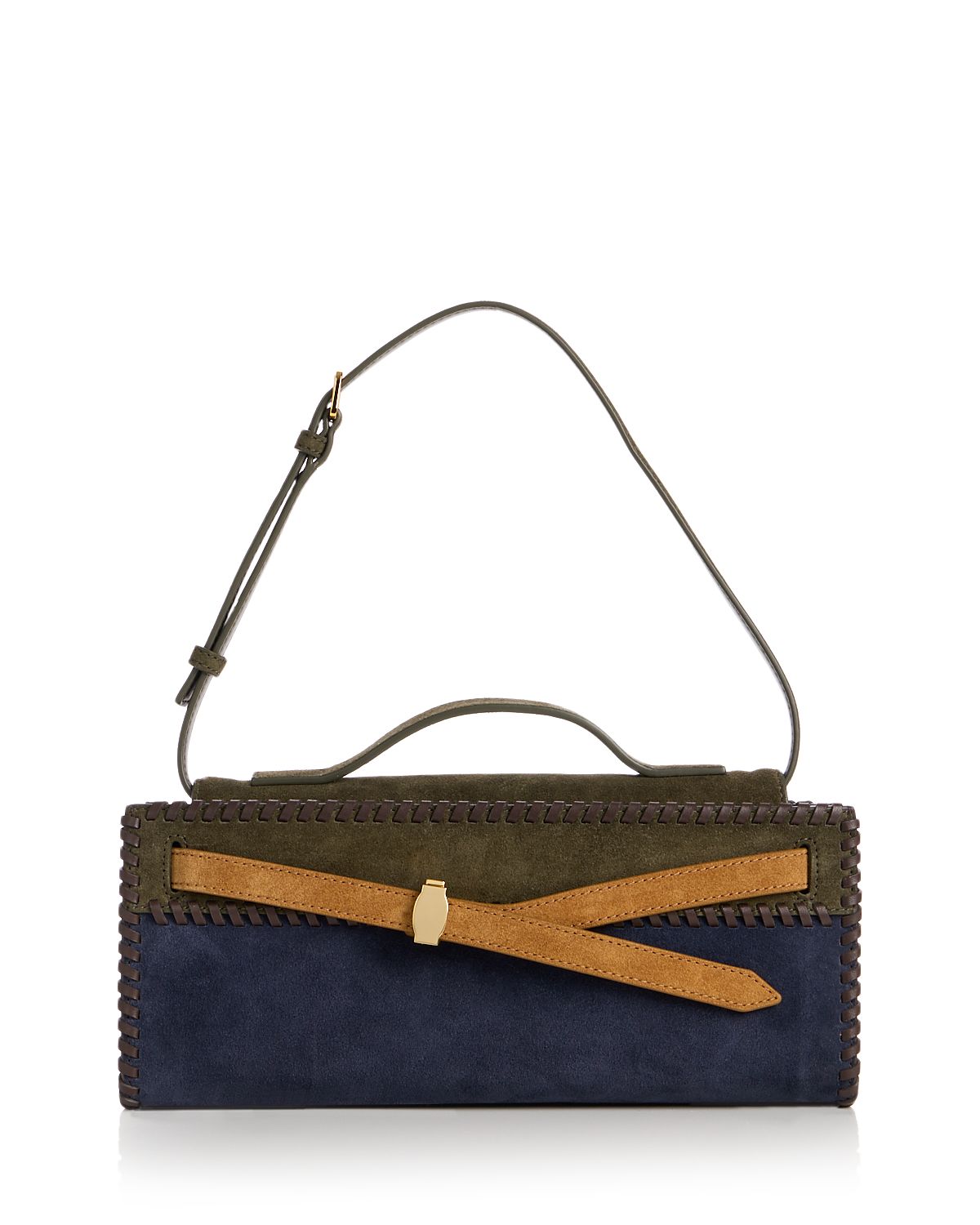 Veronica Beard Dash Suede Clutch Shoulder Bag