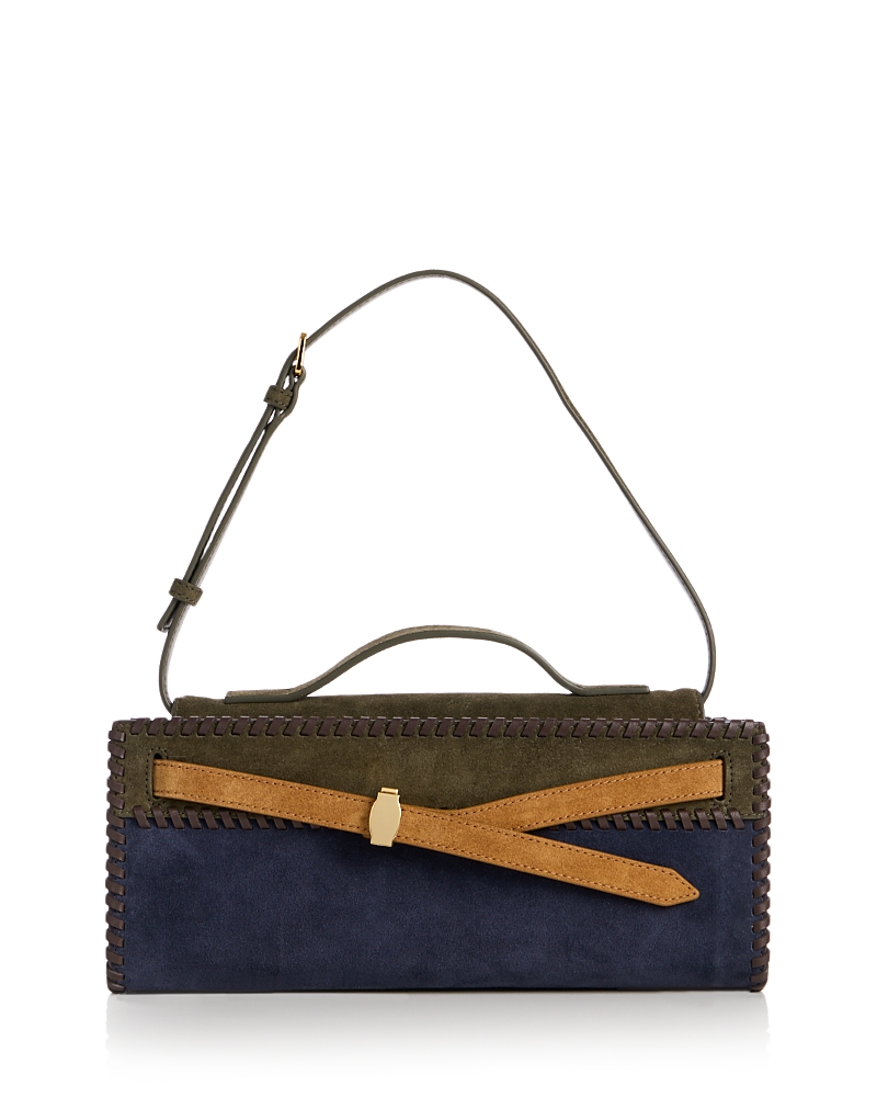 Veronica Beard Dash Suede Clutch Shoulder Bag
