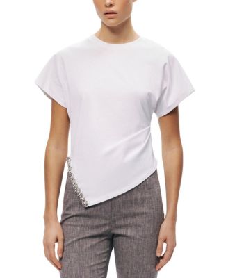Embellished Asymmetric T-Shirt