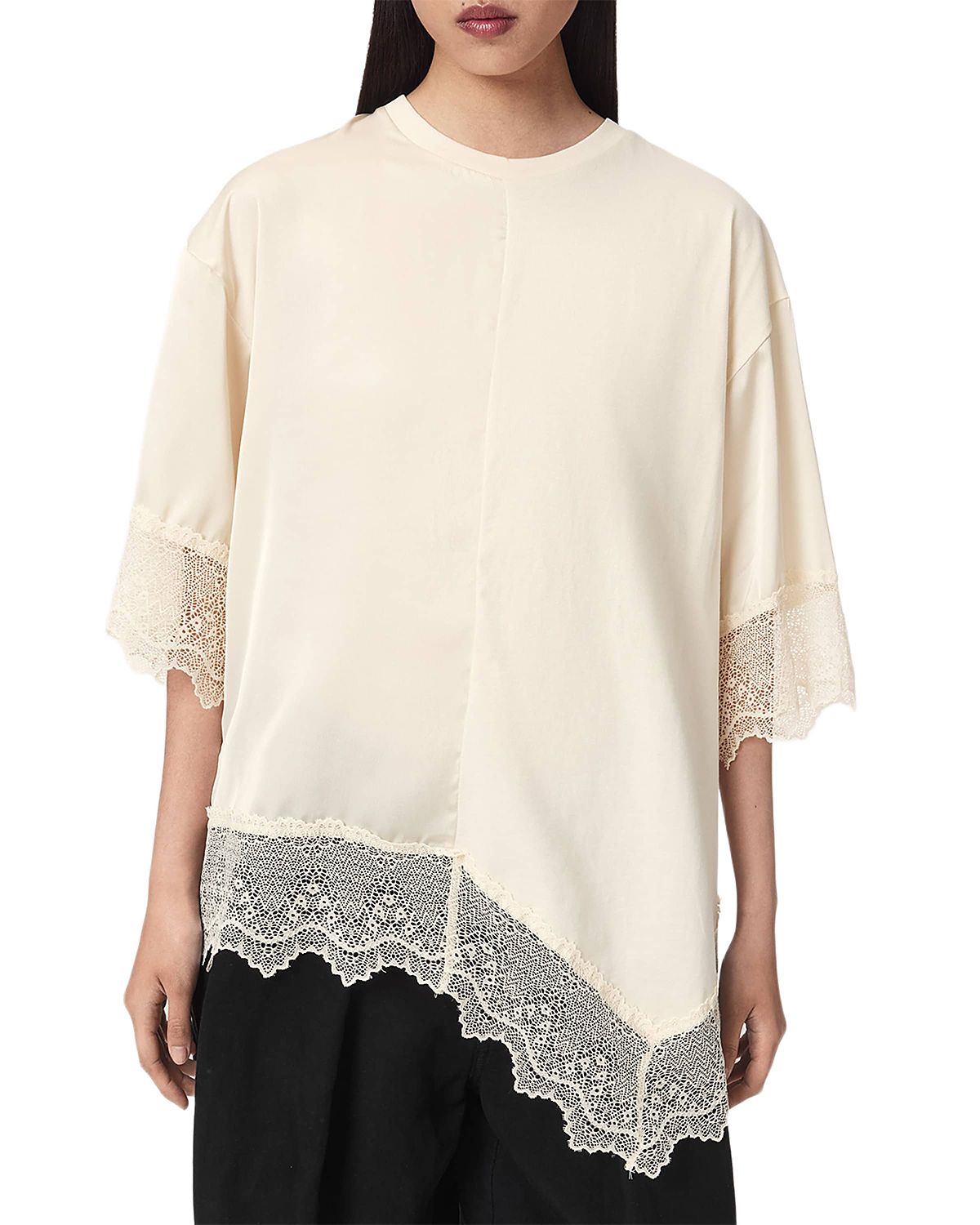 Allsaints Lenny Lace Trim Tee