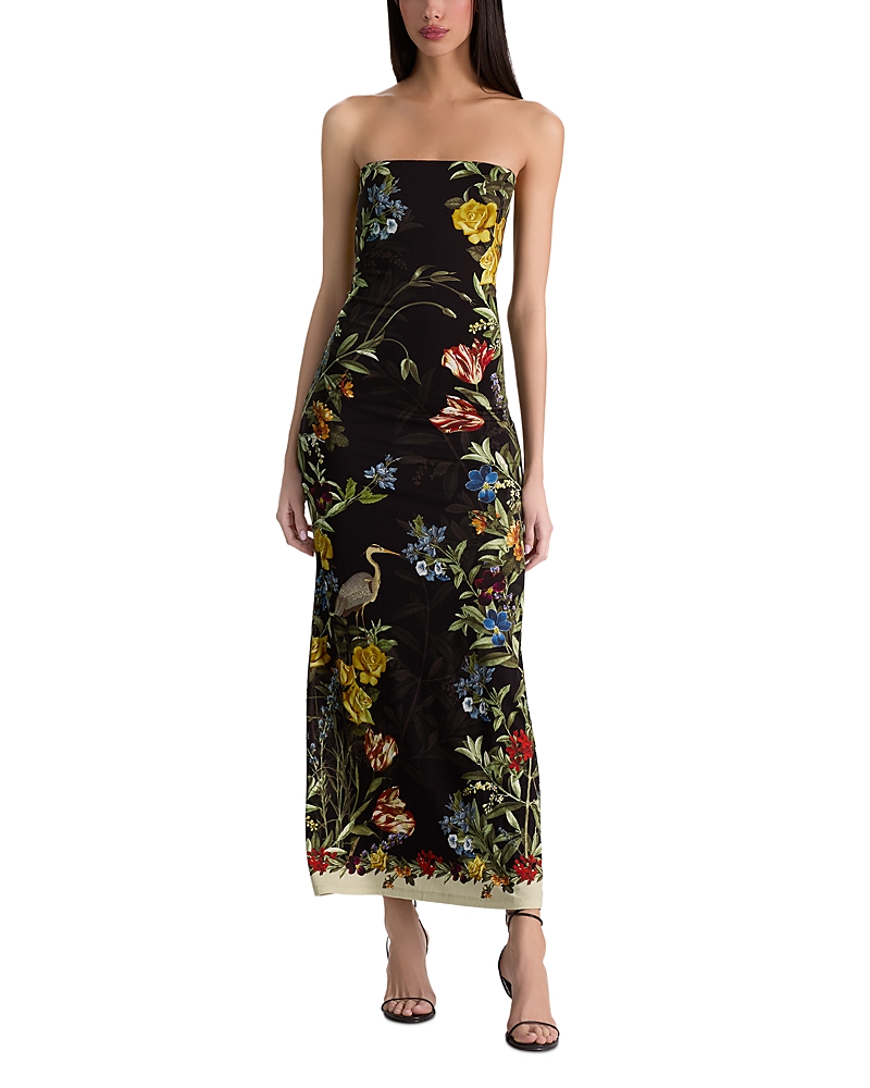 Alice and Olivia Delora Strapless Midi Dress
