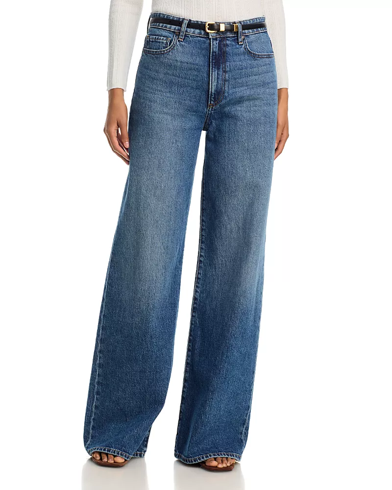 Paige Frances High Rise Wide Leg Jeans in Serata