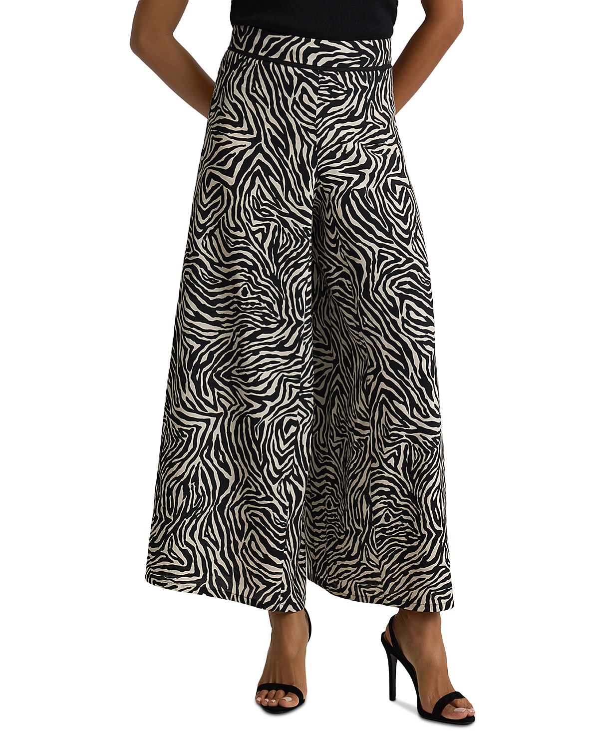 St. John Printed Wide Leg Pants
