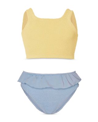 Girls' Duo Olive Crinkle Two Piece Swimsuit - Little Kid 