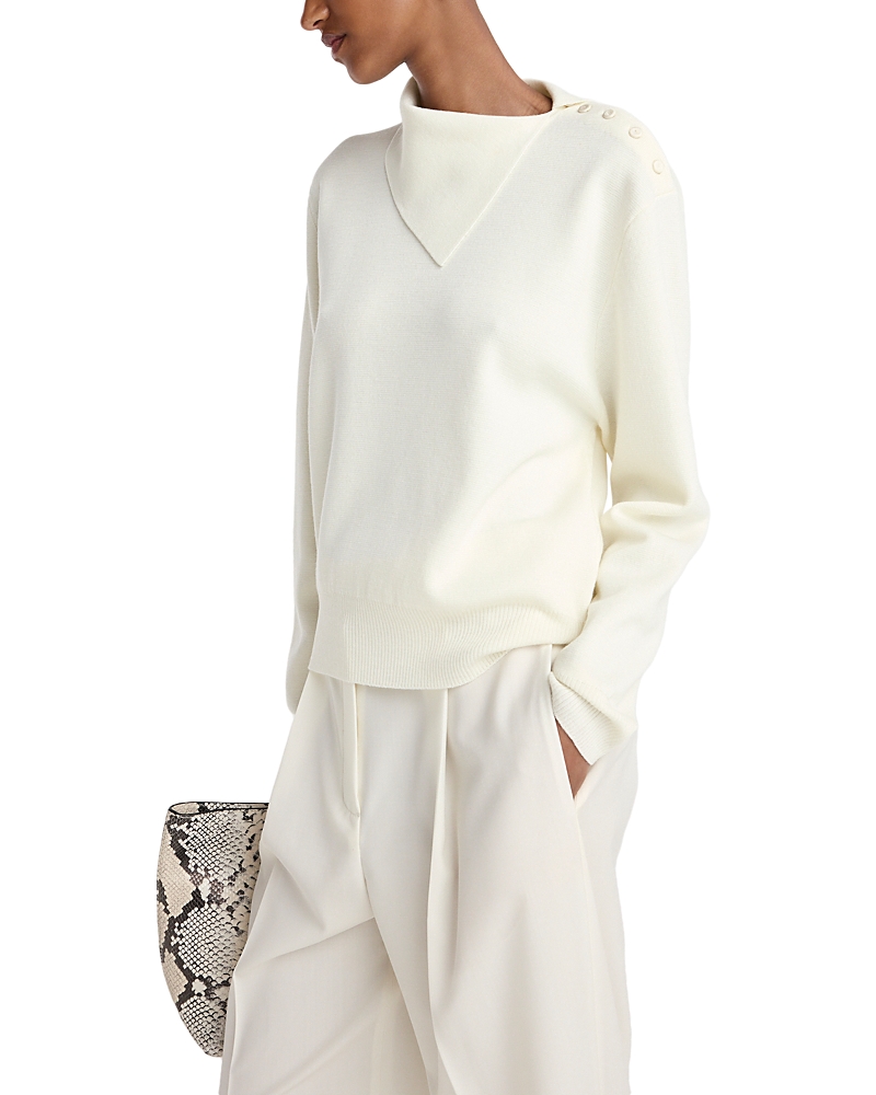 Rohe Uneven Collar Polo Wool Sweater