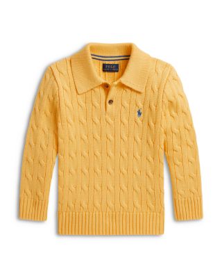 Boys' Cable Knit Cotton Polo Sweater - Little Kid
