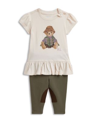 Girls' Polo Bear Jersey Peplum Tee & Legging - Baby