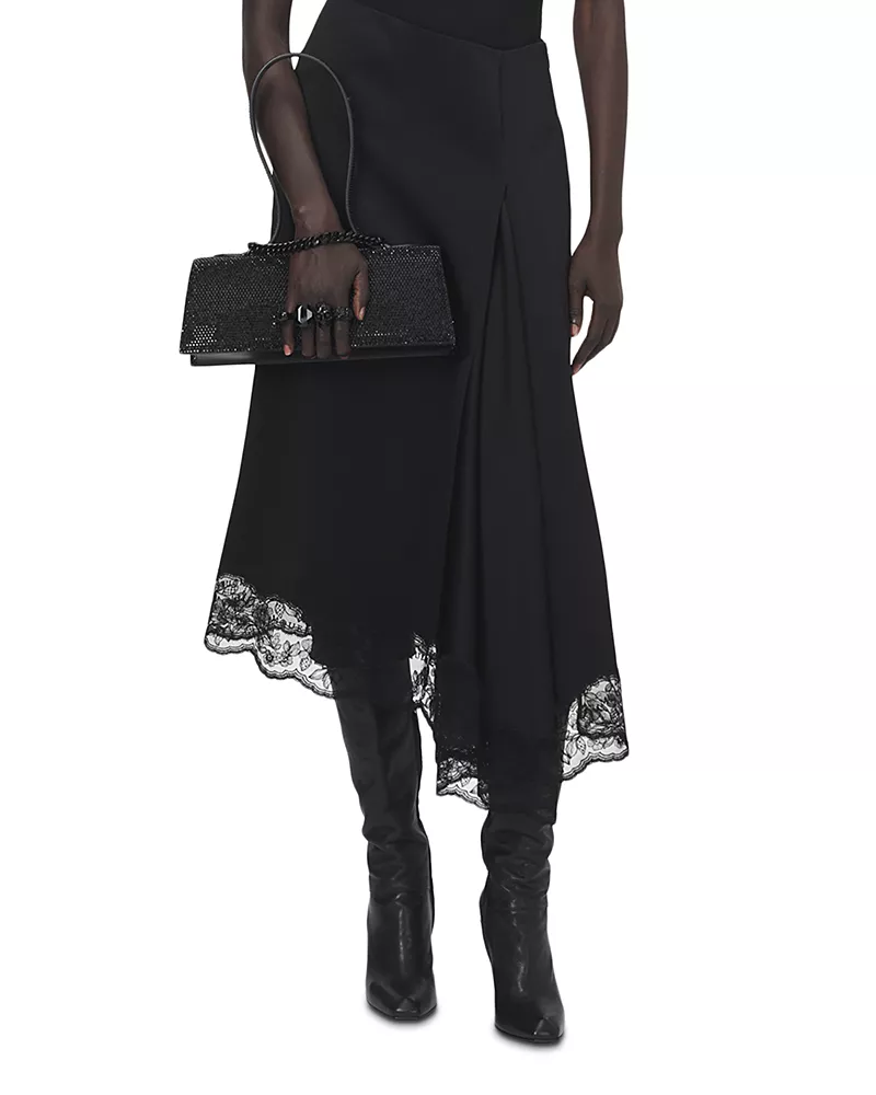 McQueen Satin Back Crepe Skirt