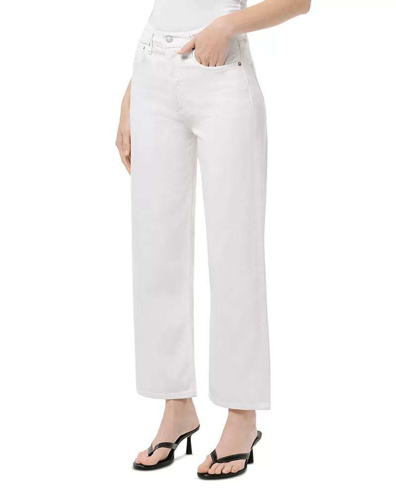 Agolde Ren High Rise Ankle Wide Leg Jeans in Fortune Cookie