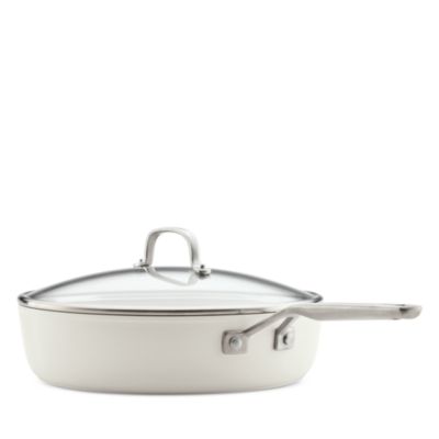 Hard Anodized Ceramic Induction Saute Pan with Lid