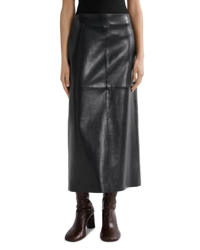 Agolde Hikson Leather Blend Midi Skirt in Detox