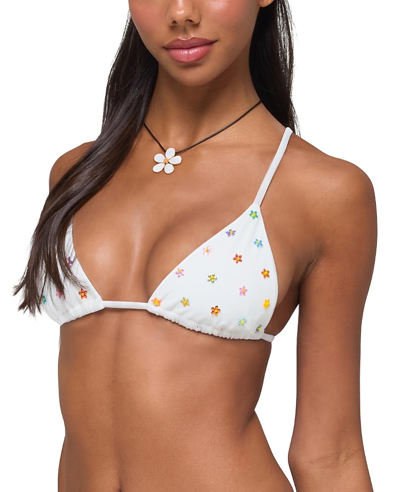 Edikted Luz Beaded Triangle Bikini Top
