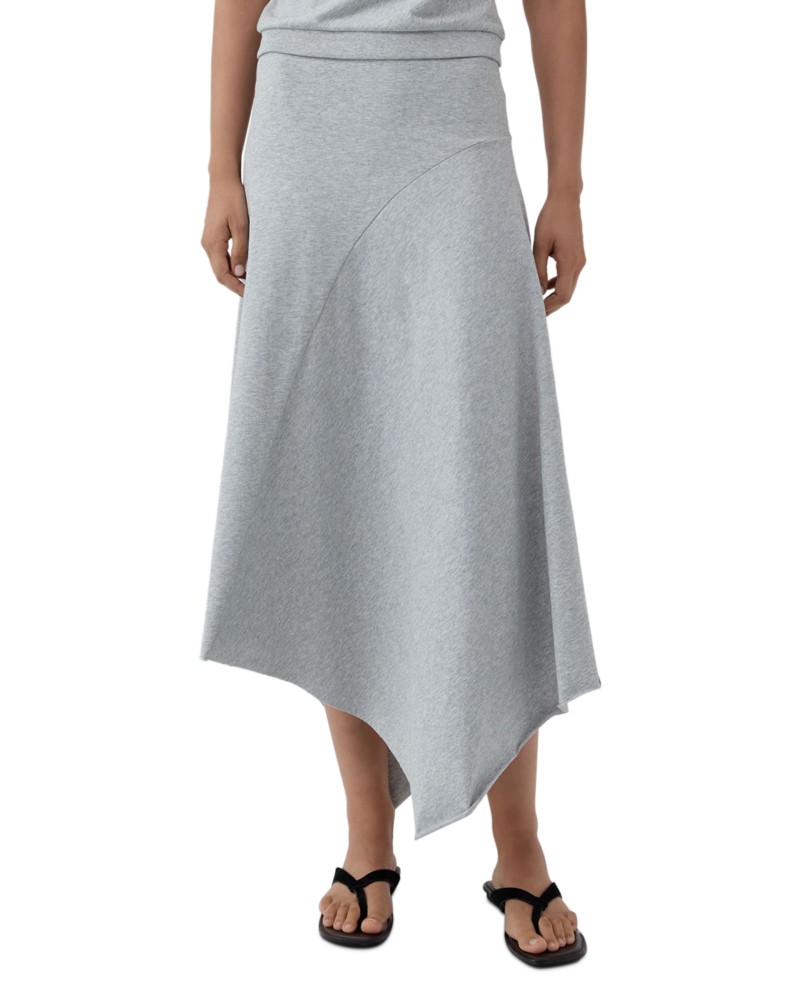 St. Agni Asymmetric Drape Skirt in Light Grey