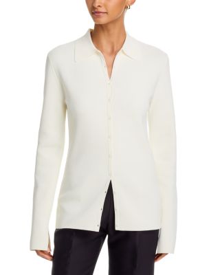 Compact Knit Buttoned Top