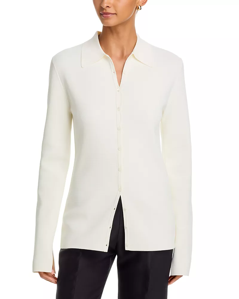 Toteme Compact Knit Buttoned Top