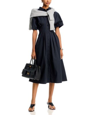 Stripe Panel Waist Midi Dress - Exclusive - thumbnail 2