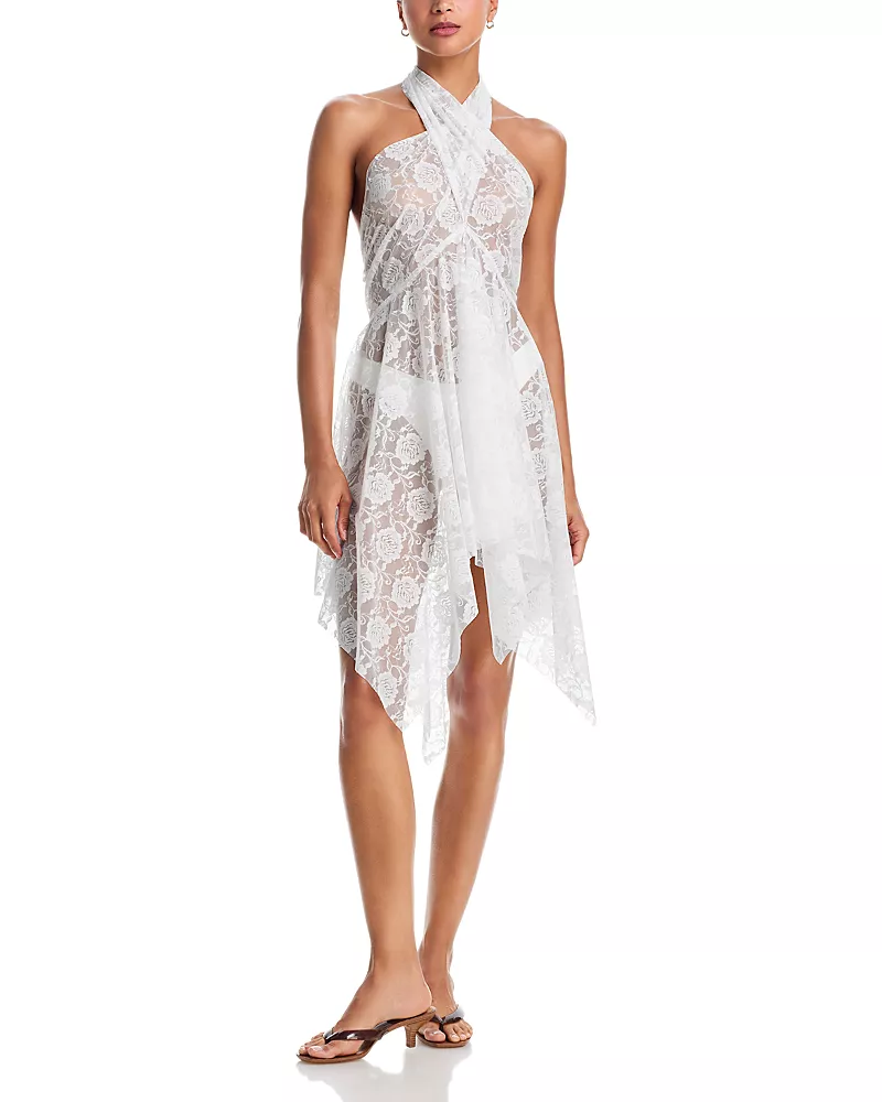 Norma Kamali Sheer Lace Convertible Dress