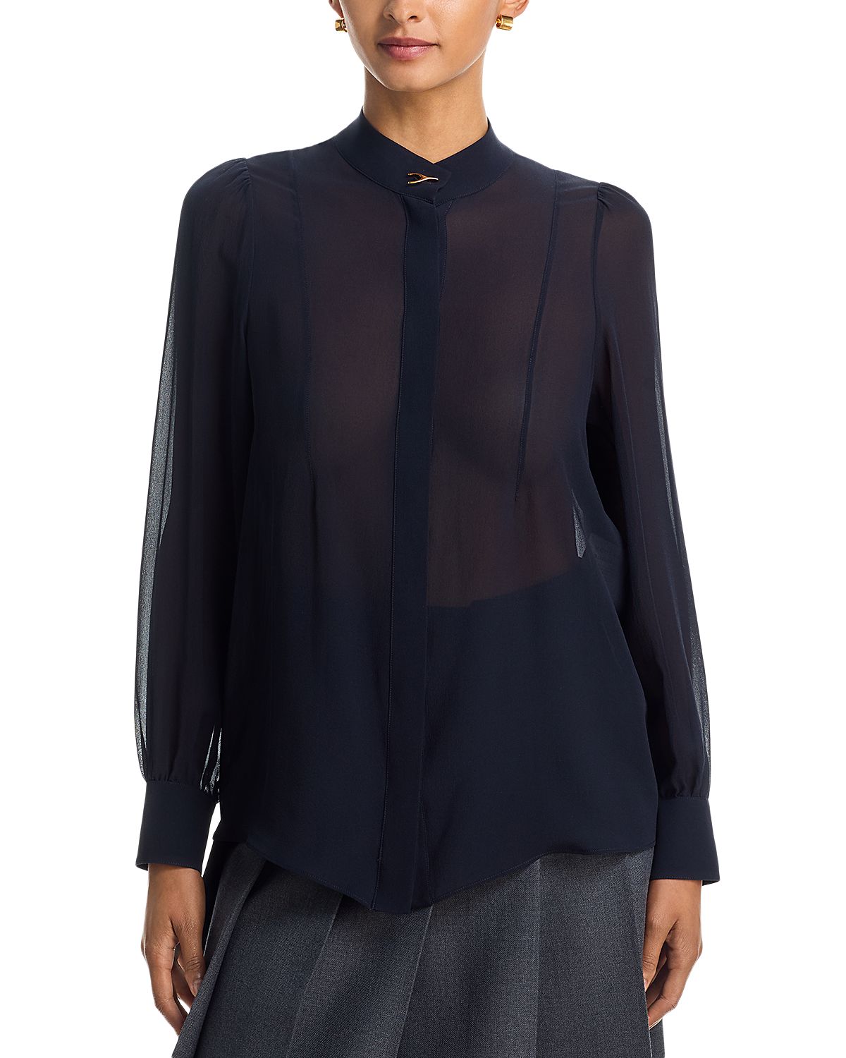 McQueen Wishbone Silk Georgette Shirt