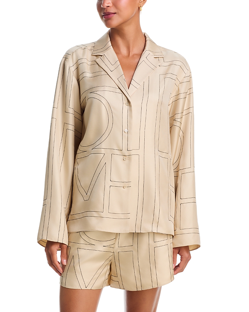 Toteme Monogram Silk Pajama Top