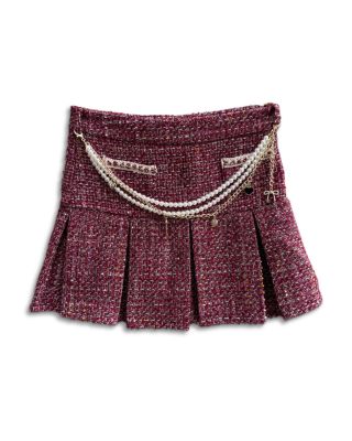 Girls' Boucle Skirt with Chain Belt - Big Kid