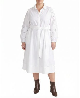  Women's Plus Claire Stretch Poplin Shirtdress