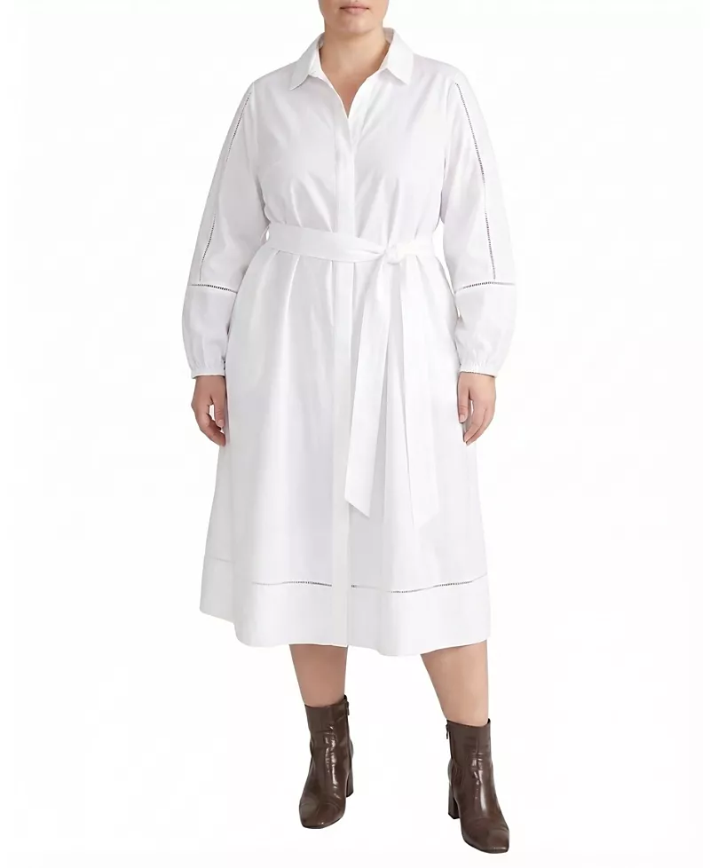 Universal Standard Women's Plus Claire Stretch Poplin Shirtdress