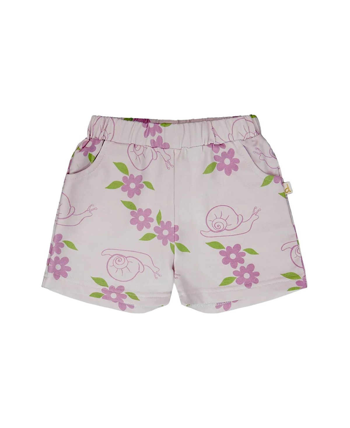 Deux par Deux Girls' French Terry Snails Print Shorts - Baby