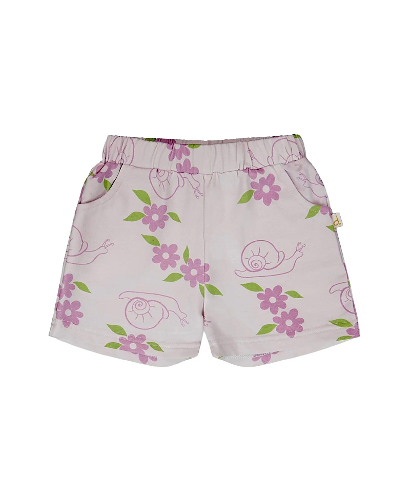 Deux par Deux Girls' French Terry Snails Print Shorts - Baby