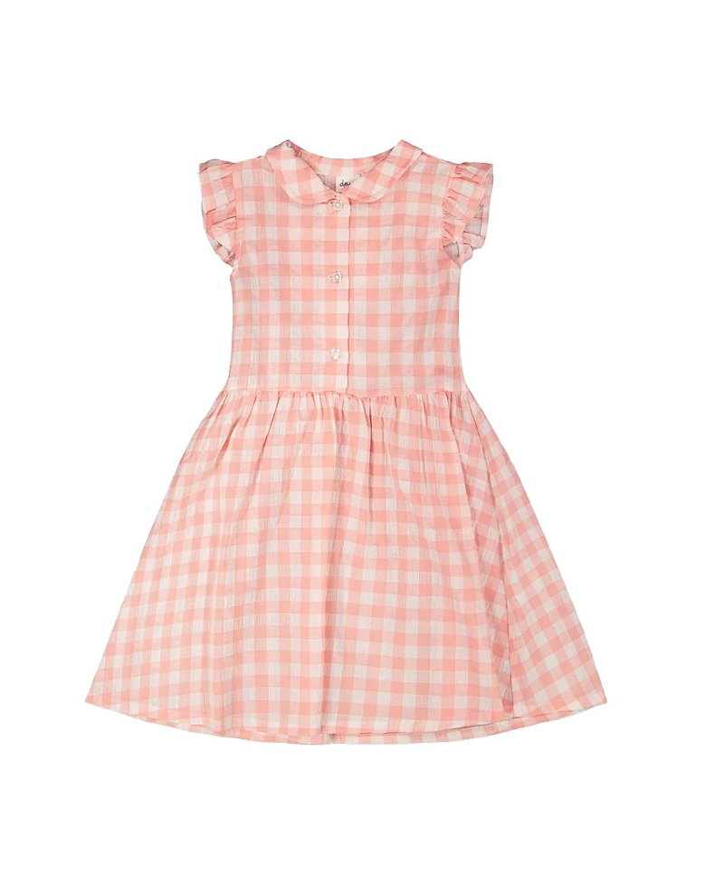 Deux par Deux Girls' Classic Sleeveless Gingham Button Down Dress - Big Kid