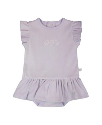 Girls' Cotton Rib Jersey Romper with Frill - Baby