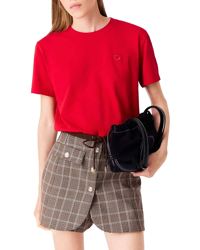 Maje Ticlova Embroidered Logo Tee